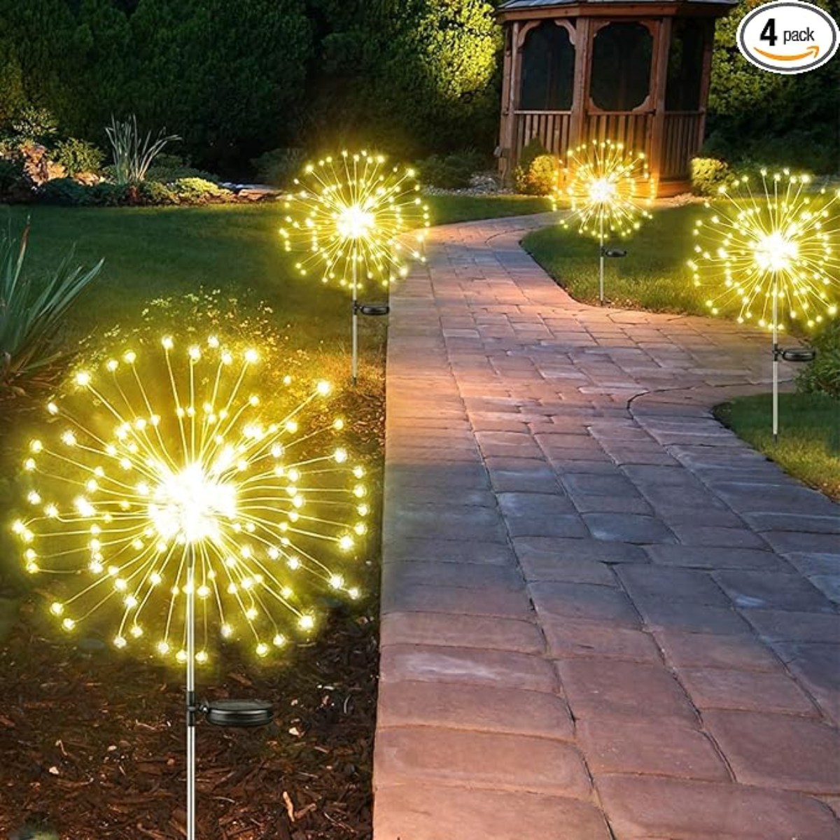 Paquete De 4 Luces Solares Para Fuegos